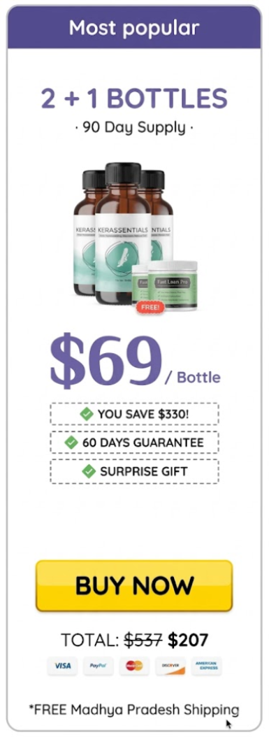 Three bottle bundle selected by customers for ongoing use